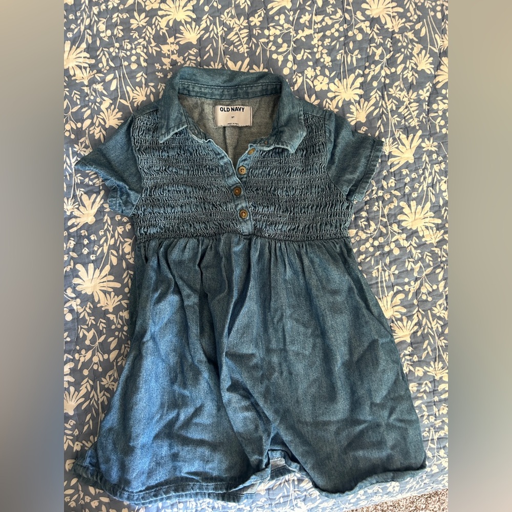 Old Navy Blue Denim Dress 3T